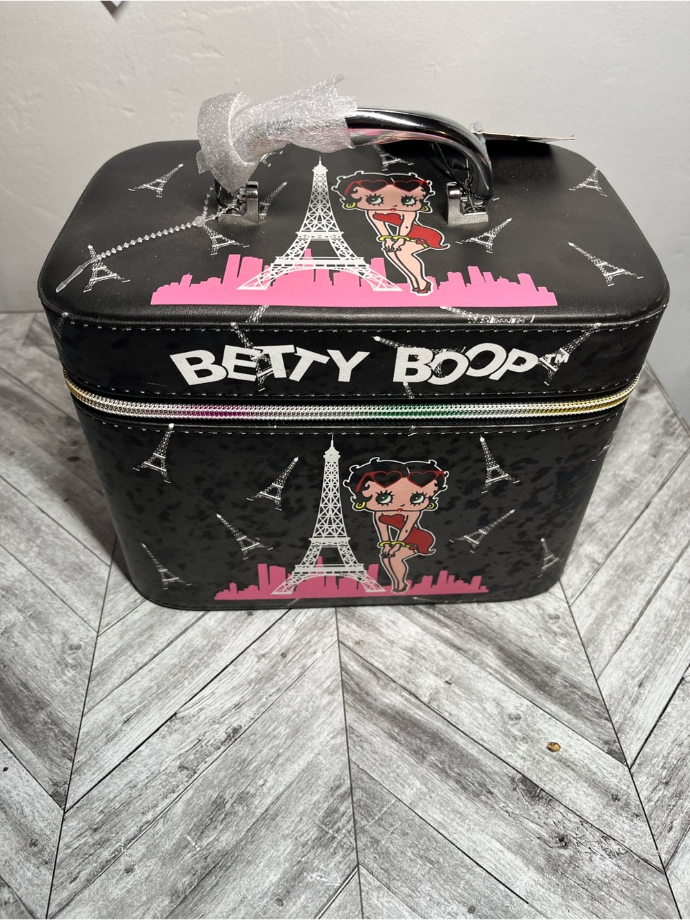 Betty Boop Black Pink Eiffel Tower Train Case